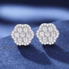 Cargar imagen en el visor de la galería, Aretes Trébol Plata Ley 925-Moissanitas
