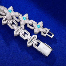 Cargar imagen en el visor de la galería, Pulsera Cubana Cruces Plata Ley 925-Moissanitas
