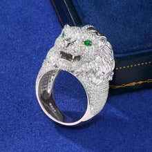 Cargar imagen en el visor de la galería, Anillo León Plata Ley 925-Moissanitas
