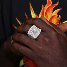 Cargar imagen en el visor de la galería, Anillo Jesús Cruz Plata Ley 925-Moissanitas
