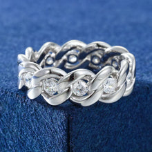 Cargar imagen en el visor de la galería, Anillo Cubano Moissanitas-Plata Ley 925
