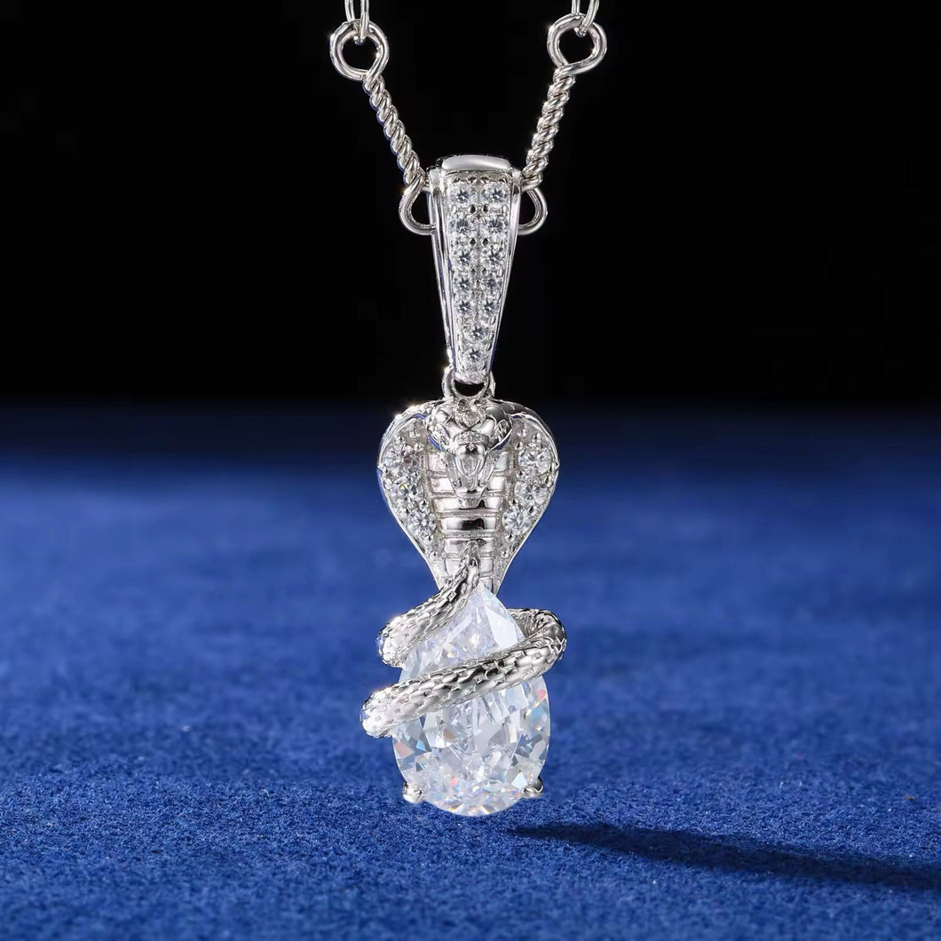 Dije serpiente Moissanitas-Plata Ley 925