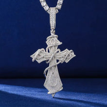 Cargar imagen en el visor de la galería, Dije Cruz Moissanitas-Plata Ley 925
