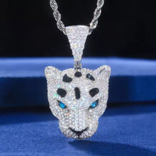 Cargar imagen en el visor de la galería, Dije Leopardo Plata Ley 925-Moissanitas
