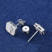 Cargar imagen en el visor de la galería, Aretes Cruz Cuadro Plata Ley 925-Moissanitas
