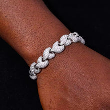 Cargar imagen en el visor de la galería, Pulsera Cubana Hojas Plata Ley 925-Moissanitas
