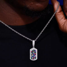 Cargar imagen en el visor de la galería, Dije Placa Colores Plata Ley 925-Moissanitas
