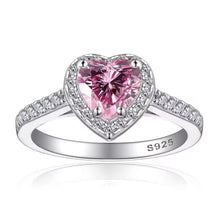 Cargar imagen en el visor de la galería, Anillo Solitario Corazón Plata Ley 925-Moissanitas
