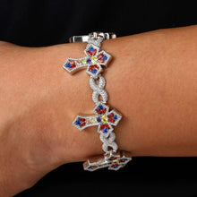 Cargar imagen en el visor de la galería, Pulsera Cruz Moissanitas-Plata Ley 925
