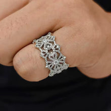 Cargar imagen en el visor de la galería, Anillo Cruz Plata Ley 925-Moissanitas
