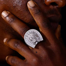 Cargar imagen en el visor de la galería, Anillo Rostro Cristo Baguette Plata Ley 925-Mioissanitas
