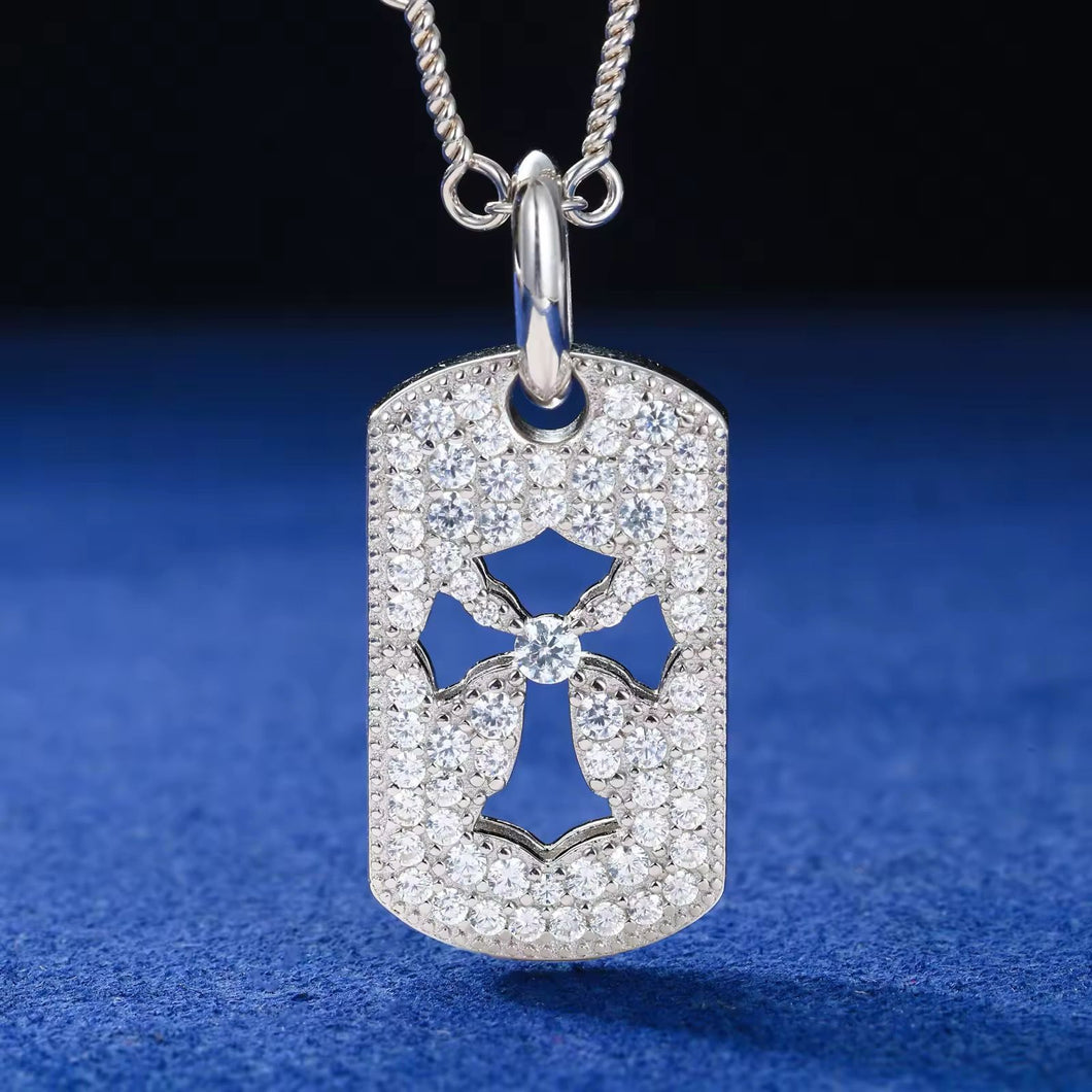 Dije Cruz Moissanitas-Plata Ley 925