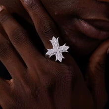 Cargar imagen en el visor de la galería, Anillo Cruz Plata Ley 925-Moissanitas

