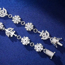 Cargar imagen en el visor de la galería, Pulsera Anclas y Estrellas Plata Ley 925-Moissanitas
