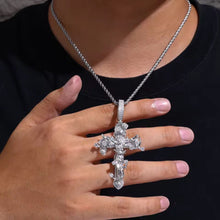 Cargar imagen en el visor de la galería, Dije Cruz Cristo Plata ley 925-Moissanitas
