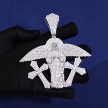 Cargar imagen en el visor de la galería, Dije Cristo Alas Cruces Plata Ley 925-Moissanitas
