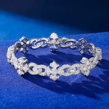 Cargar imagen en el visor de la galería, Pulsera Cubana Infinitos Cruz Plata Ley 925-Moissanitas
