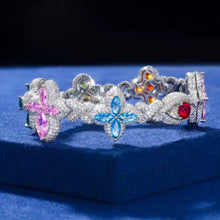 Cargar imagen en el visor de la galería, Pulsera Cubana Cruz-Ojo Plata Ley 925-Moissanitas
