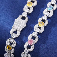 Cargar imagen en el visor de la galería, Cadena Infinitos Colores Plata Ley 925-Moissanitas
