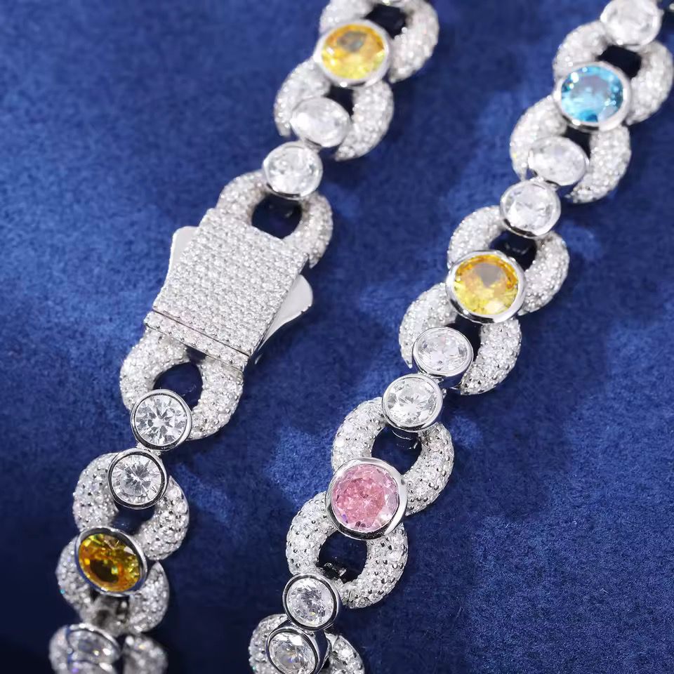 Cadena Infinitos Colores Plata Ley 925-Moissanitas