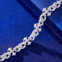 Cargar imagen en el visor de la galería, Pulsera Cubana Infinitos Cruz Plata Ley 925-Moissanitas
