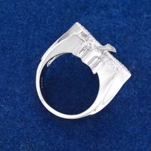 Cargar imagen en el visor de la galería, Anillo Cruz Plata Ley 925-Moissanitas

