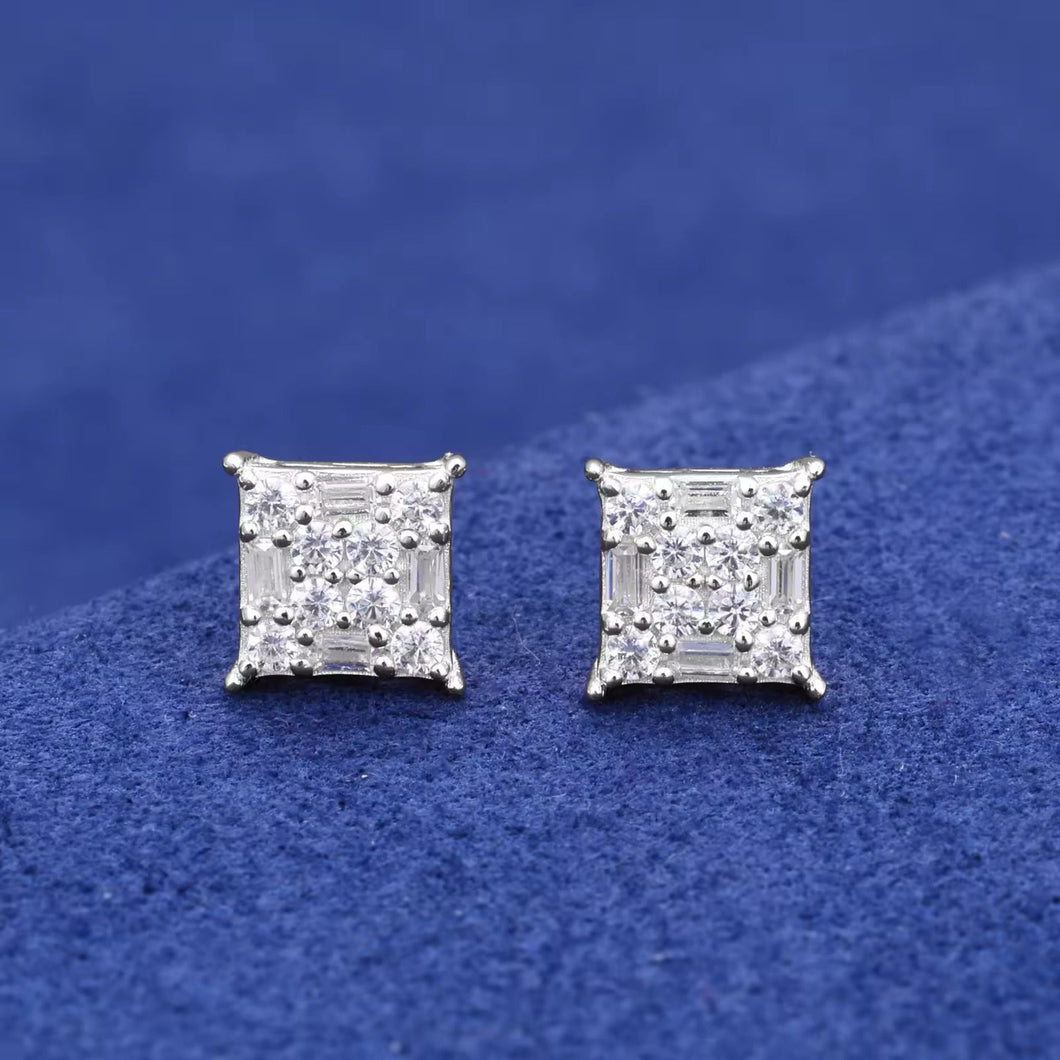 Aretes Moissanitas-Plata Ley 925