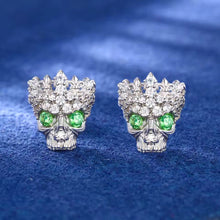 Cargar imagen en el visor de la galería, Aretes Calavera Plata ley 925-Moissanitas

