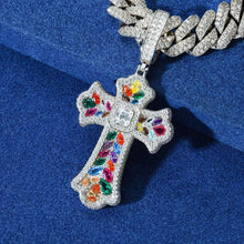Cargar imagen en el visor de la galería, Dije Cruz Moissanitas-Plata Ley 925
