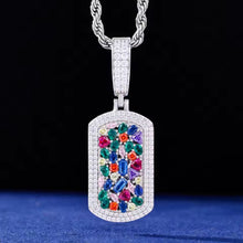 Cargar imagen en el visor de la galería, Dije Placa Colores Plata Ley 925-Moissanitas
