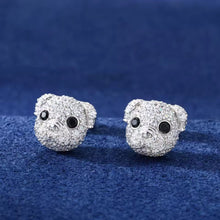 Cargar imagen en el visor de la galería, Aretes Perro Plata Ley 925-Moissanitas
