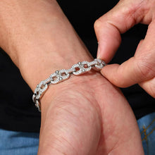 Cargar imagen en el visor de la galería, Pulsera Cubana Moissanitas-Plata Ley 925
