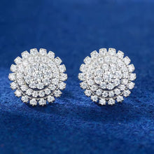 Cargar imagen en el visor de la galería, Aretes Girasol Plata Ley 925-Moissanitas

