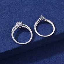 Cargar imagen en el visor de la galería, Anillos Solitarios x2 Plata Ley 925-Moissanitas
