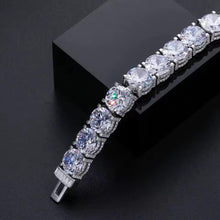 Cargar imagen en el visor de la galería, Pulsera Tennis 10mm Plata Ley 925-Moissanitas
