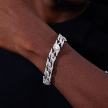 Cargar imagen en el visor de la galería, Pulsera Cubana Ojos Plata Ley 925-Moissanitas
