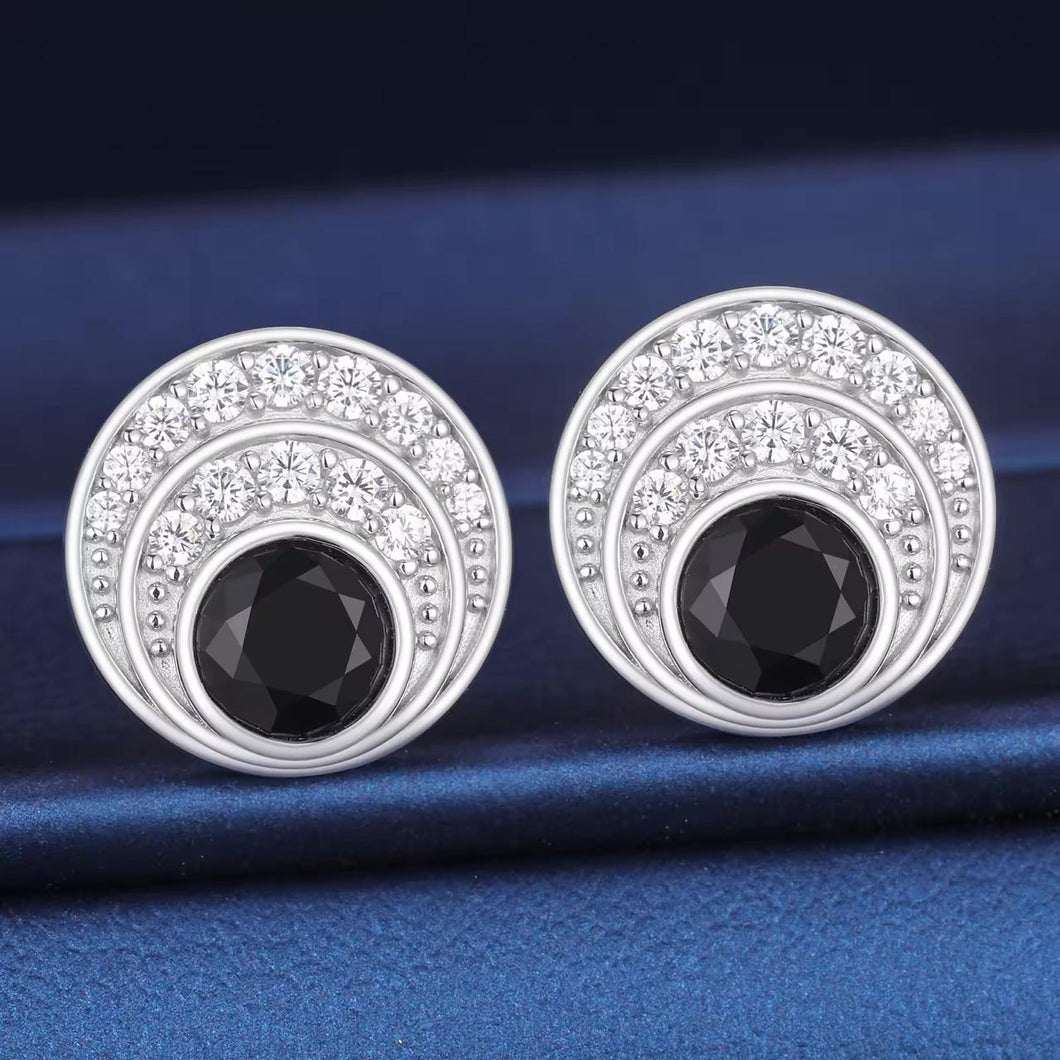 Aretes Moissanitas-Plata Ley 925