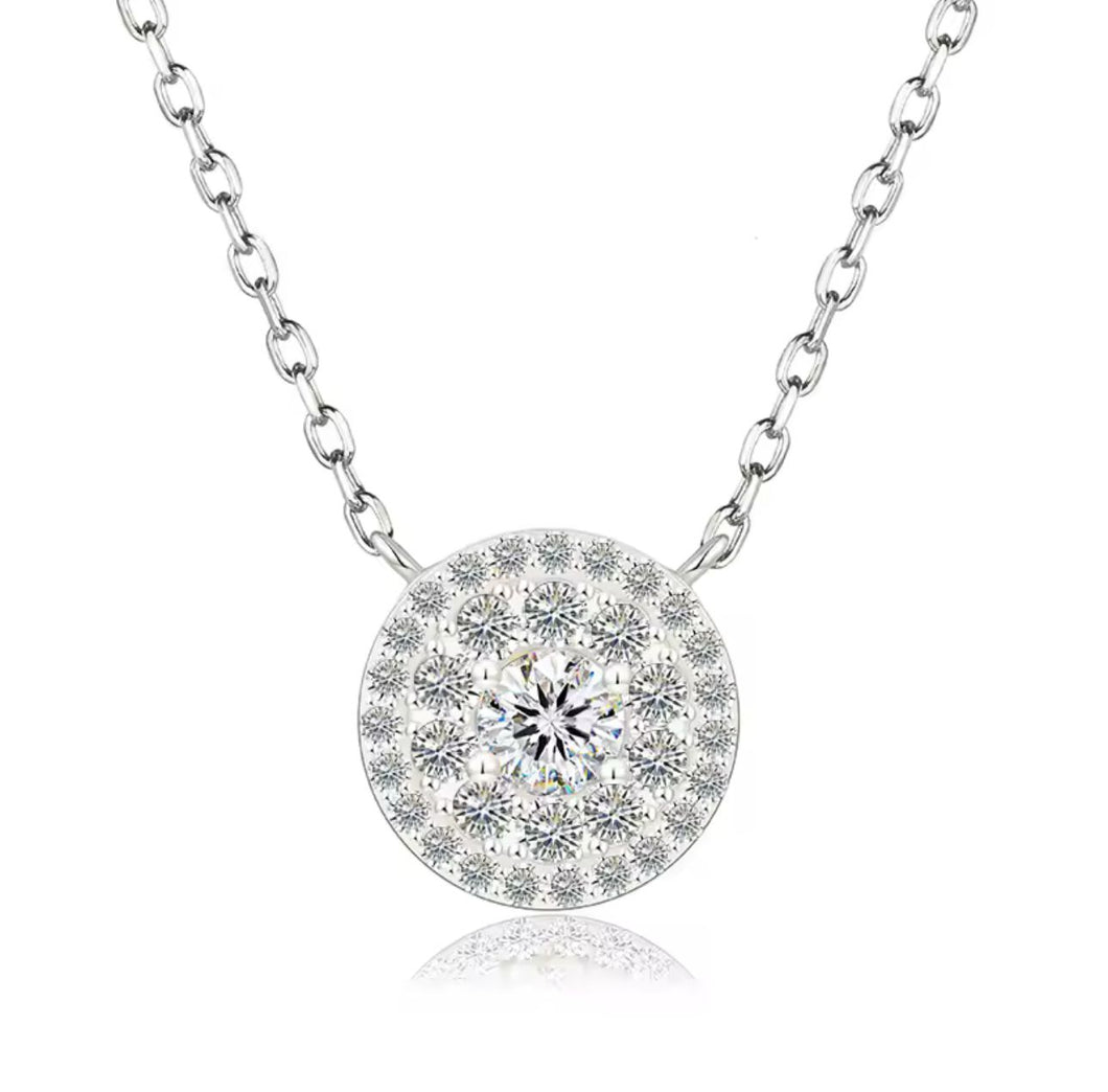 Collar + Dije Sencillo Moissanitas-Plata Ley 925