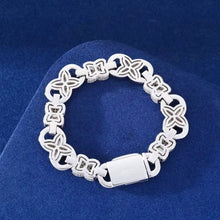 Cargar imagen en el visor de la galería, Pulsera Cubana Nudos Plata Ley 925-Moissanitas
