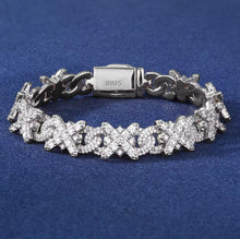 Cargar imagen en el visor de la galería, Pulsera Cubana Púas Moissanitas-Plata Ley 925
