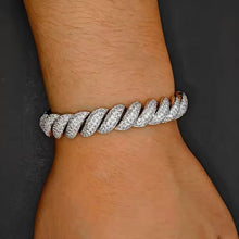 Cargar imagen en el visor de la galería, Pulsera Cubana Tejido Lazo Plata Ley 925-Moissanitas
