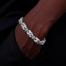 Cargar imagen en el visor de la galería, Pulsera Cubana Cruces Plata Ley 925-Moissanitas
