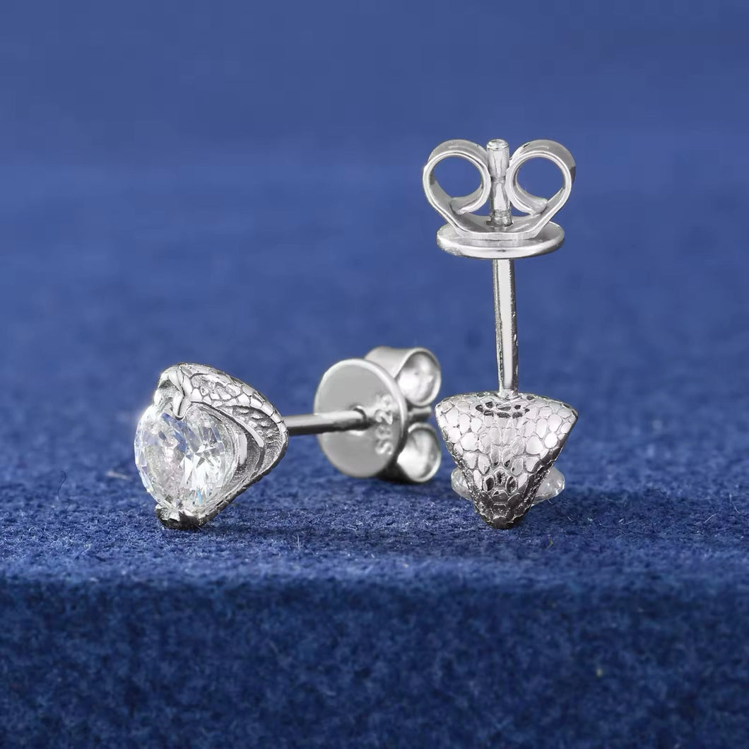 Topitos Serpiente Moissanitas-Plata Ley 925