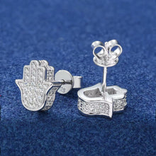 Cargar imagen en el visor de la galería, Aretes Mano Moissanitas-Plata Ley 925
