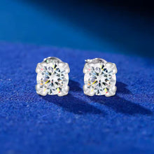 Cargar imagen en el visor de la galería, Aretes Topitos Plata Ley 925-Moissanitas
