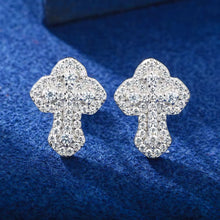 Cargar imagen en el visor de la galería, Aretes Cruz Moissanitas-Plata Ley 925
