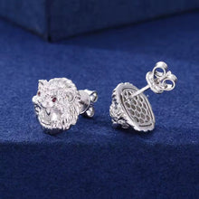 Cargar imagen en el visor de la galería, Aretes León Plata Ley 925-Moissanitas
