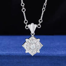 Cargar imagen en el visor de la galería, Cadena Sencilla + Dije Rosa Plata Ley 925-Moissanitas
