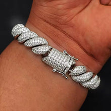 Cargar imagen en el visor de la galería, Pulsera Cubana Tejido Lazo Plata Ley 925-Moissanitas
