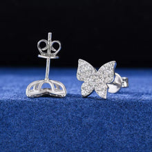 Cargar imagen en el visor de la galería, Aretes Mariposa Moissanitas-Plata ley 925

